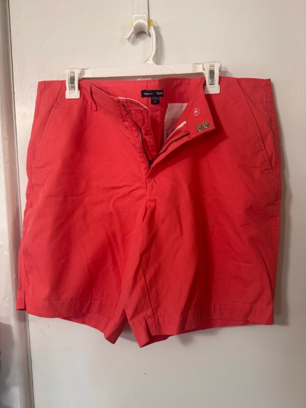 GAP Coral-Red Women's Cotton Bermuda Shorts